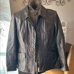 Eddie Bauer New Women’s Distressed Brown Leather Jacket Size XXL